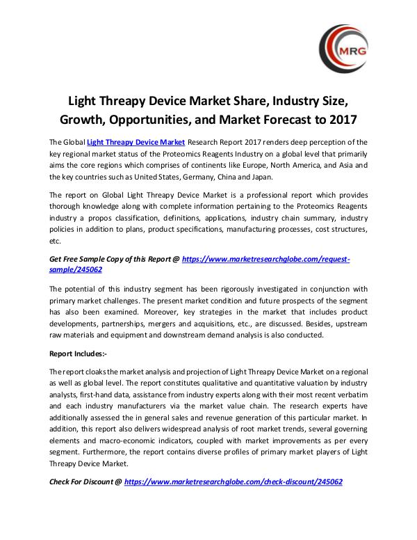Light Threapy Device Market Share, Industry Size,