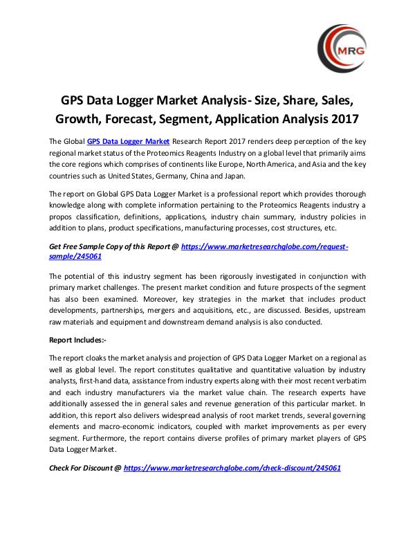 GPS Data Logger Market Analysis- Size, Share, Sale