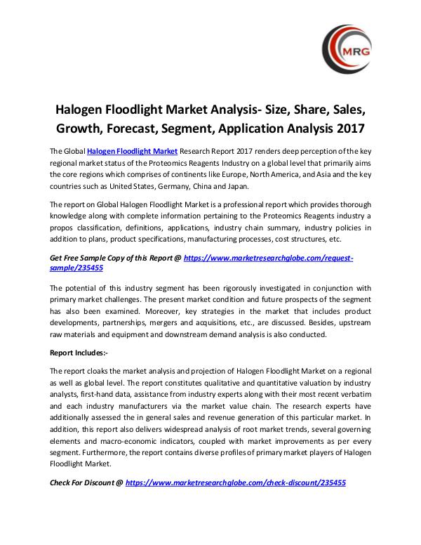 QY Research Groups Halogen Floodlight Market Analysis- Size, Share, S