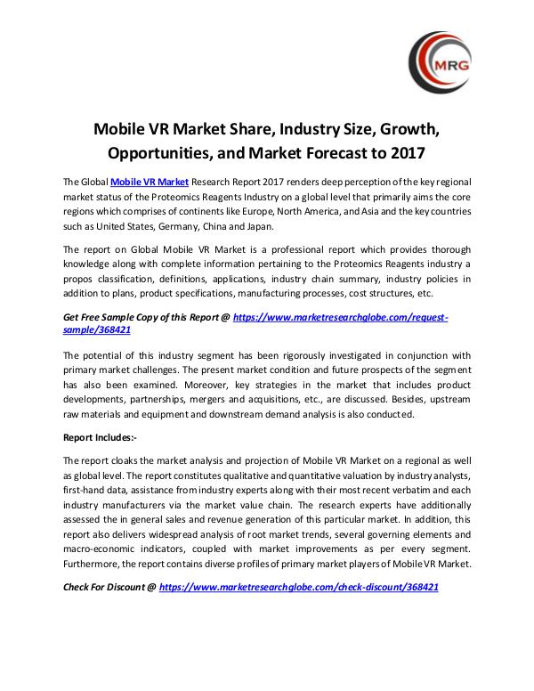 Mobile VR Market Share, Industry Size, Growth, Opp