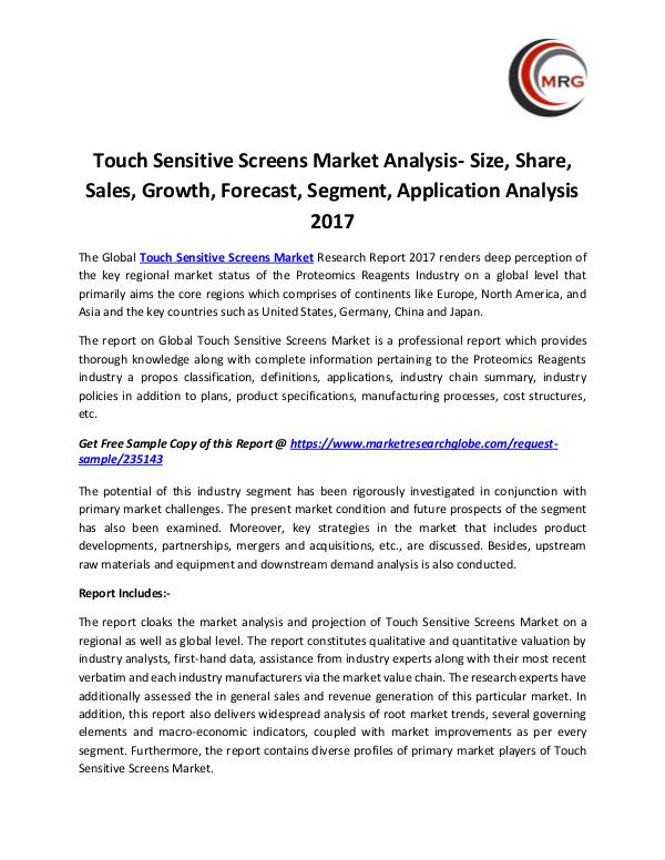 Touch Sensitive Screens Market Analysis- Size, Sha