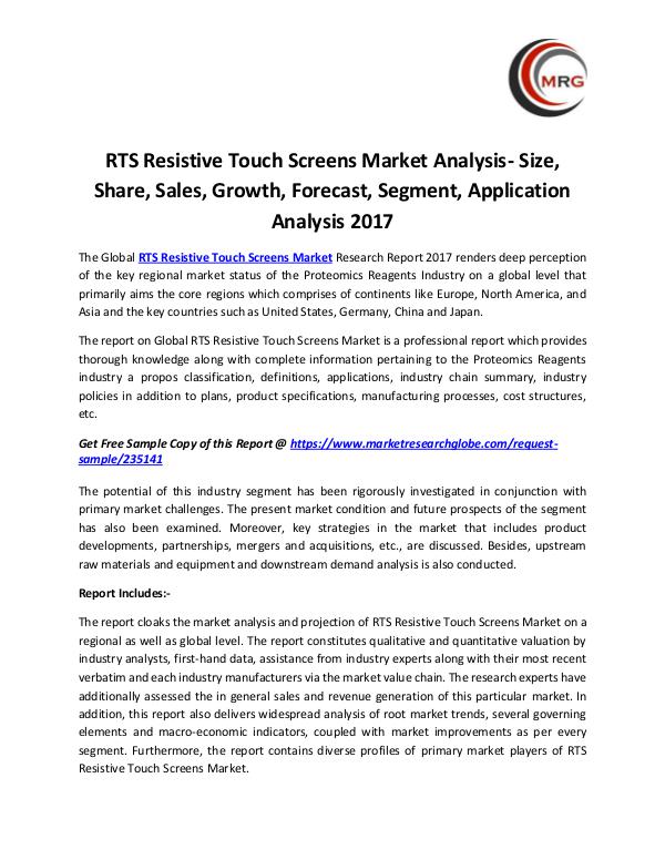 RTS Resistive Touch Screens Market Analysis- Size,