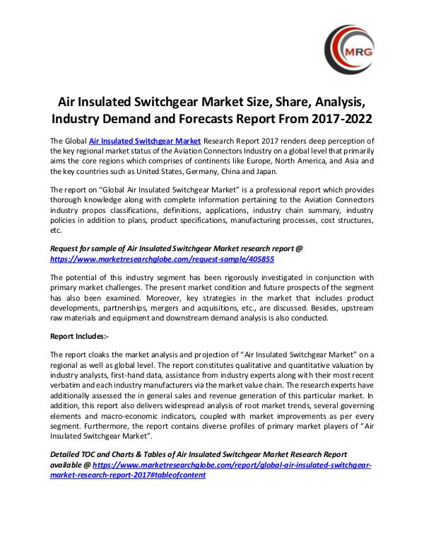 Air Insulated Switchgear Market Size, Share, Analy