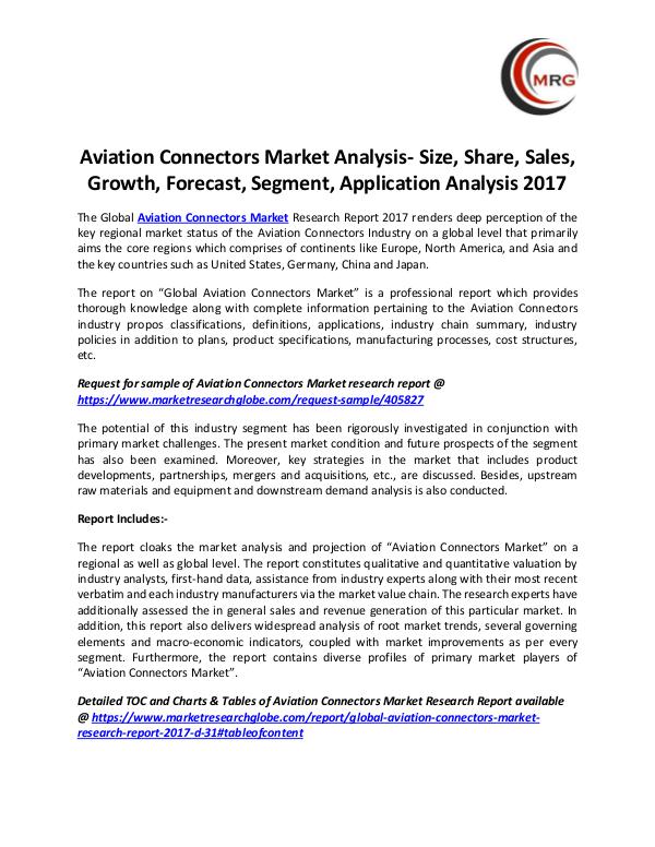 Aviation Connectors Market Analysis- Size, Share,