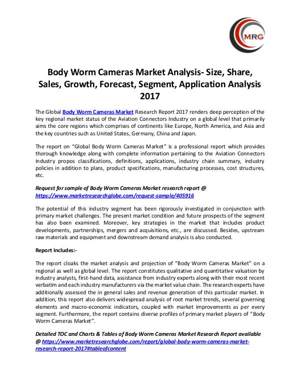 QY Research Groups Body Worm Cameras Market Analysis- Size, Share, Sa