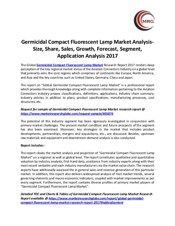 Germicidal Compact Fluorescent Lamp Market Analysi