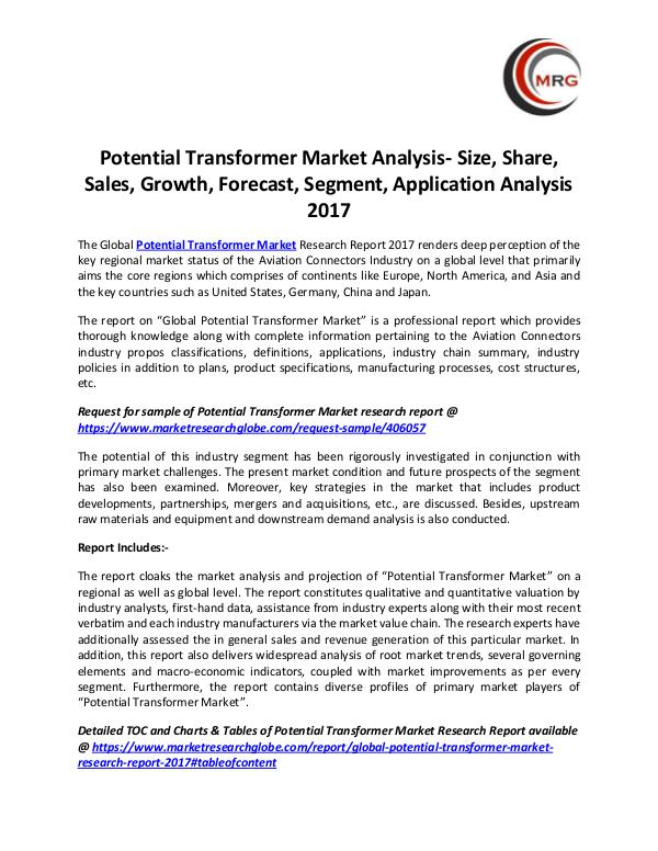 QY Research Groups Potential Transformer Market Analysis- Size, Share