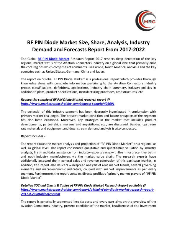 QY Research Groups RF PIN Diode Market Size, Share, Analysis, Industr