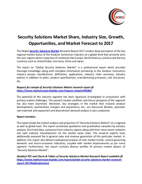 Security Solutions Market Share, Industry Size, Gr