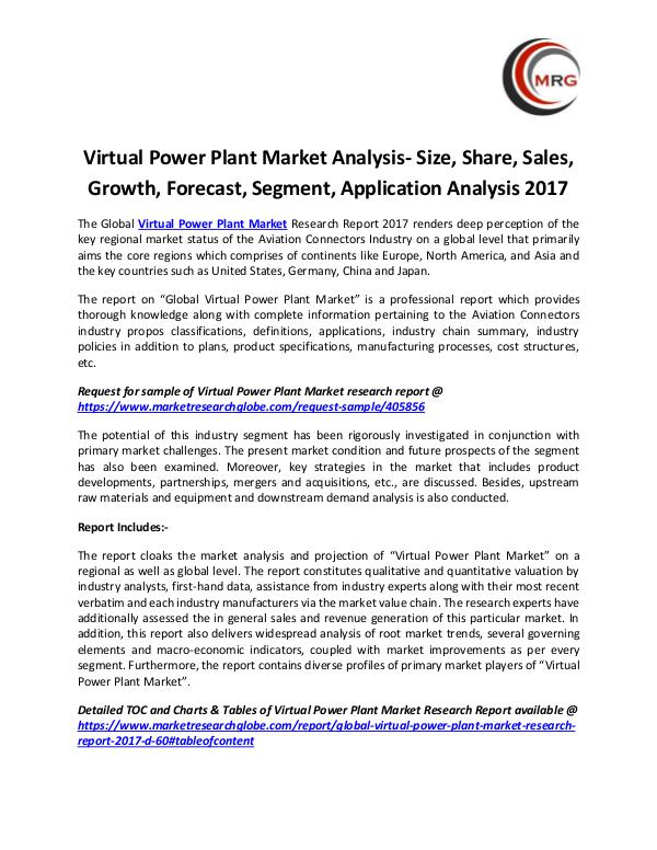 Virtual Power Plant Market Analysis- Size, Share,