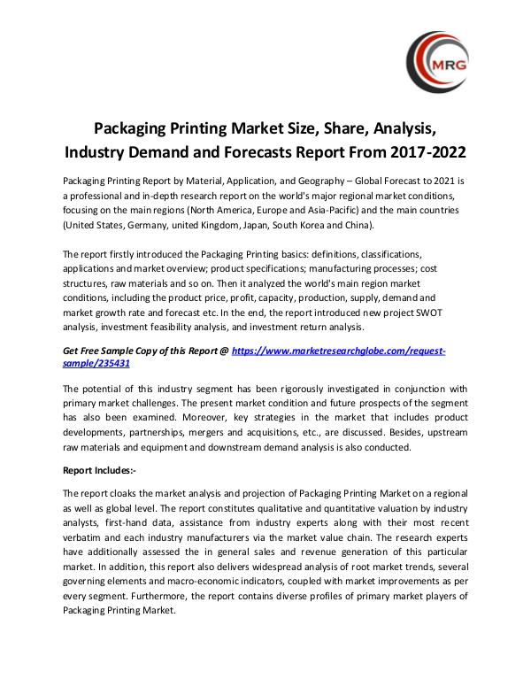 Packaging Printing Market Size, Share, Analysis, I