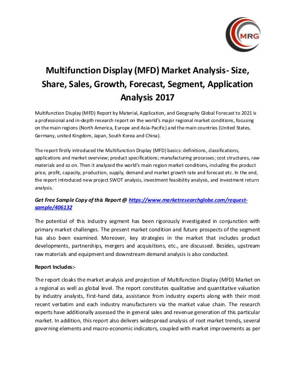 QY Research Groups Multifunction Display (MFD) Market Analysis- Size,