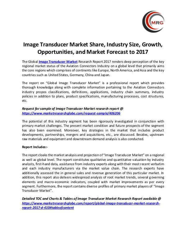 QY Research Groups Image Transducer Market Share, Industry Size, Grow