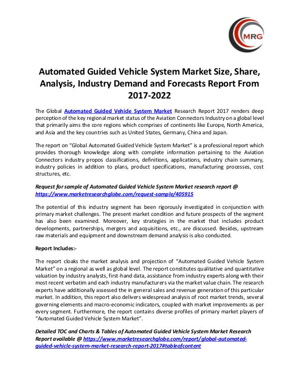 QY Research Groups Automated Guided Vehicle System Market Size, Share