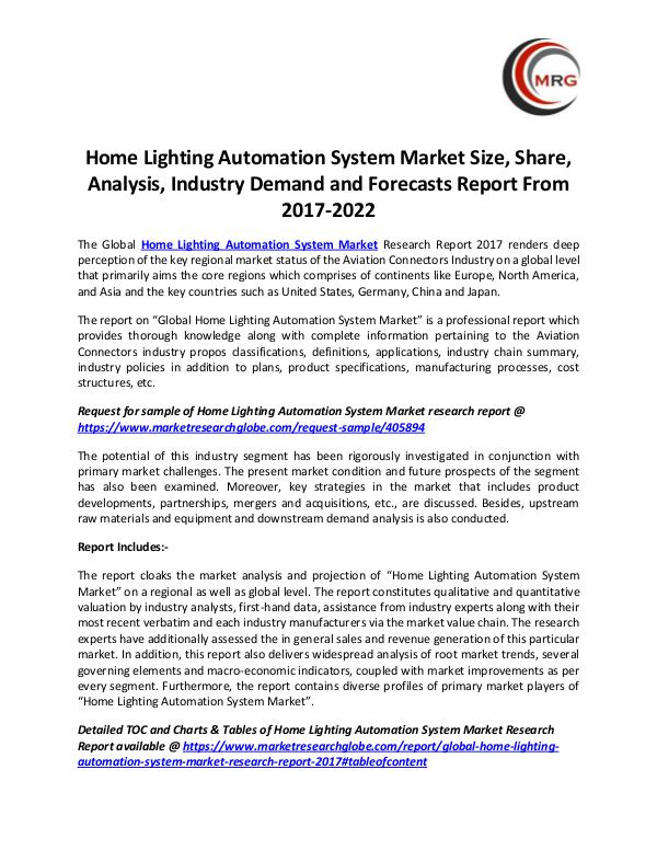 Home Lighting Automation System Market Size, Share