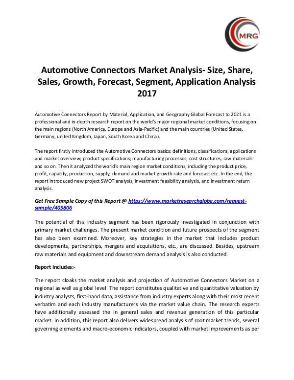 Automotive Connectors Market Analysis- Size, Share