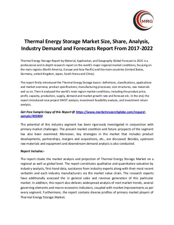 Thermal Energy Storage Market Size, Share, Analysi