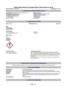 Cleaning & Odour Remover MSDS