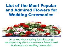 List of the Most Popular and Admired Flowers for Wedding Ceremonies