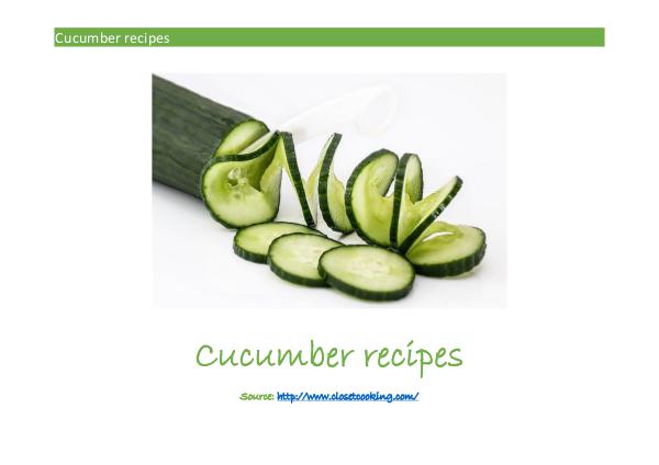 Cucumber recipes for our project