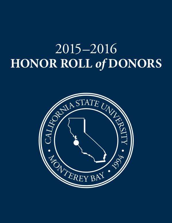 2015–16 CSUMB Honor Roll of Donors 2015-16 CSUMB Honor Roll