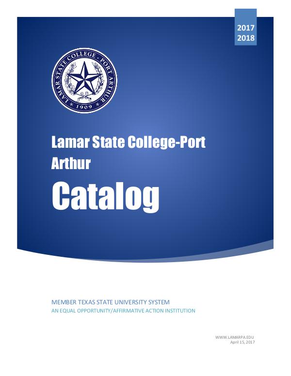 2017-2018 Lamar State College Port Arthur Catalog 40