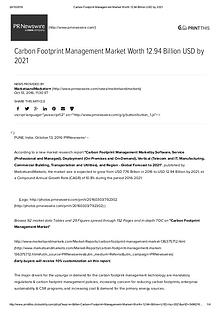 Carbon Footprint Management Market worth 12.94 Billion USD by 2021