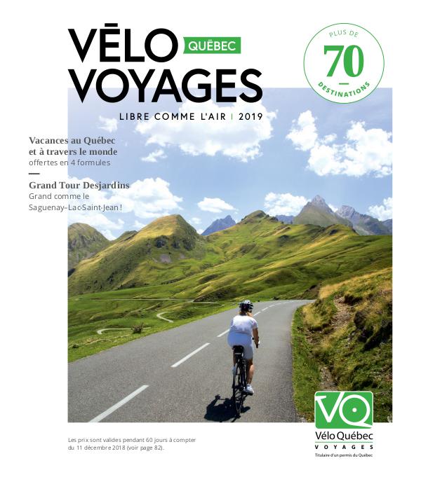 Vélo Québec Voyages - brochure 2019 Brochure 2019