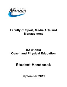 COA Programme Handbook 2012 Sep. 2012