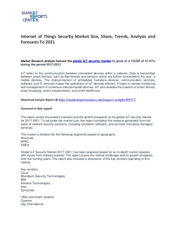 Internet of Things Security Market Size, Share, Trends and Analysis Internet of Things Security Market