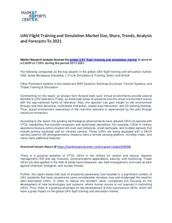 UAV Flight Training and Simulation Market Size, Share and Trends UAV Flight Training and Simulation Market
