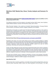 Maritime VSAT Market Growth, Trends, Price and Forecasts To 2021