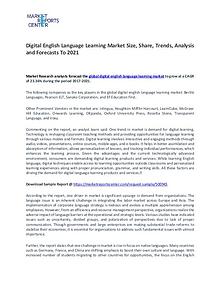Digital English Language Learning Market Trends To 2021