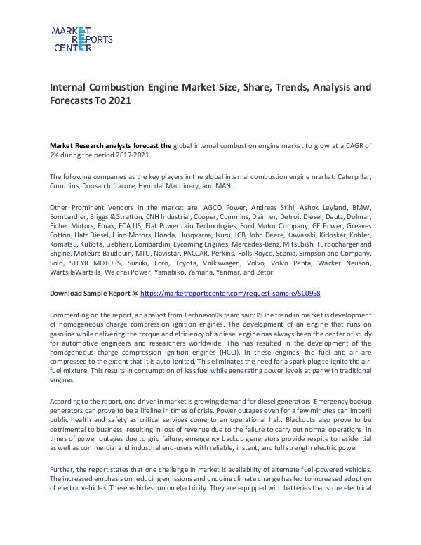 Internal Combustion Engine Market Size, Share and Forecast Internal Combustion Engine Market