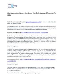 Fire Suppression Market Research Report Analysis To 2021