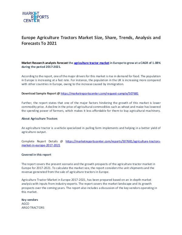 Agriculture Tractors in Europe Market Research Report Analysis Agriculture Tractors in Europe Market