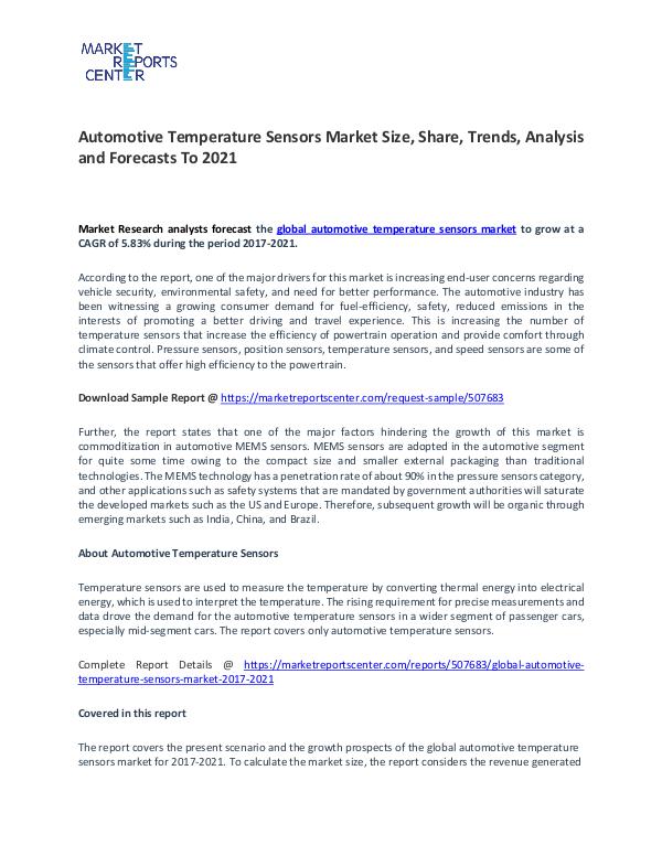 Automotive Temperature Sensors Market Research Report Analysis Automotive Temperature Sensors Market