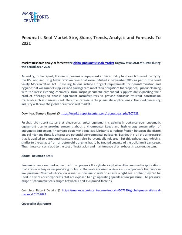 Pneumatic Seal Market Research Reports Analysis To 2021 Pneumatic Seal Market