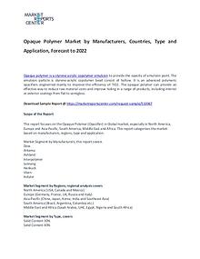 Opaque Polymer Market 2017: Industry trends and Forecast Report