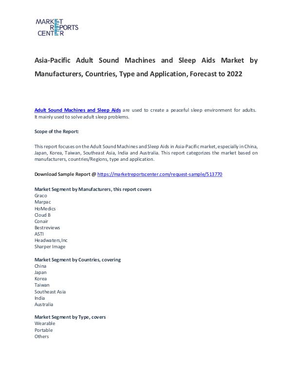 Asia-Pacific Adult Sound Machines and Sleep Aids Market 2017 Asia-Pacific Adult Sound Machines and Sleep Aids M
