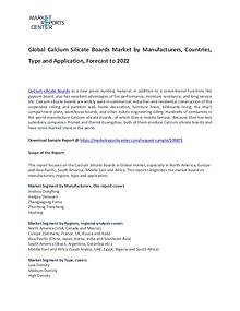 Calcium Silicate Boards Market Report Analysis To 2022