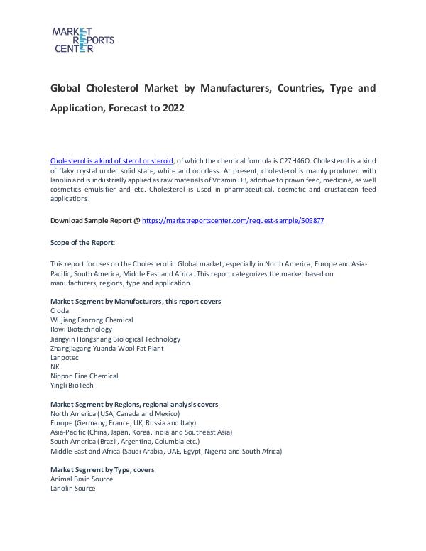 Cholesterol Market Size, Share, Demand and Forecast Cholesterol Market