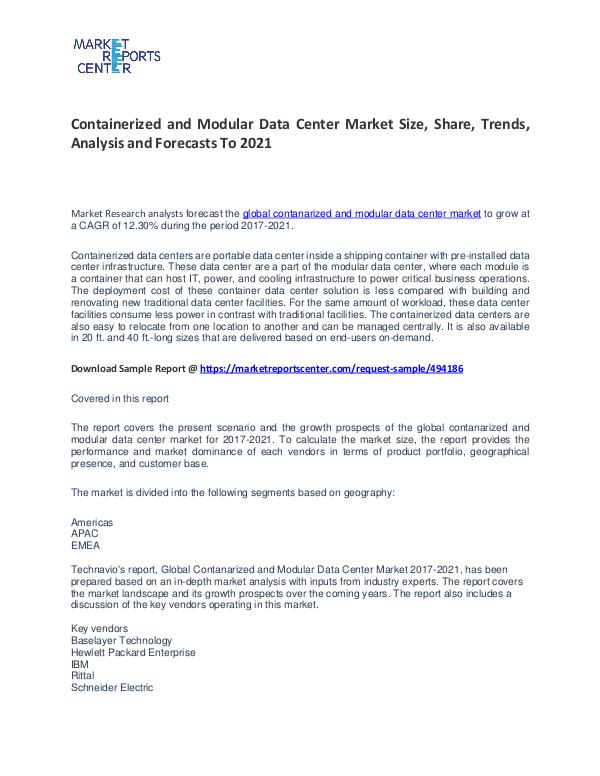 Containerized and Modular Data Center Market Size, Share and Growth Containerized and Modular Data Center Market