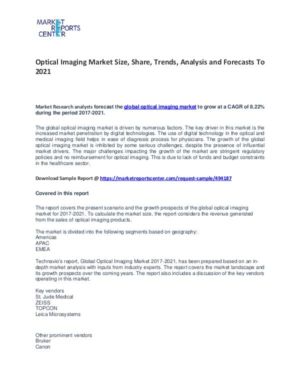Optical Imaging Market Size, Share, Growth, Analysis and Forecasts Optical Imaging Market