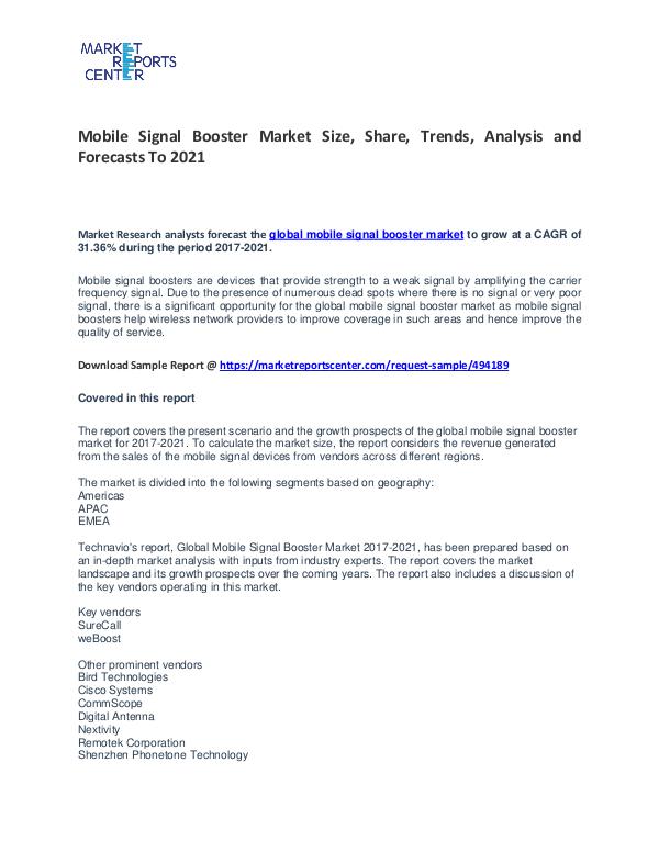 Mobile Signal Booster Market Size, Share, Growth, and Forecast Mobile Signal Booster Market Size, Share, Growth,