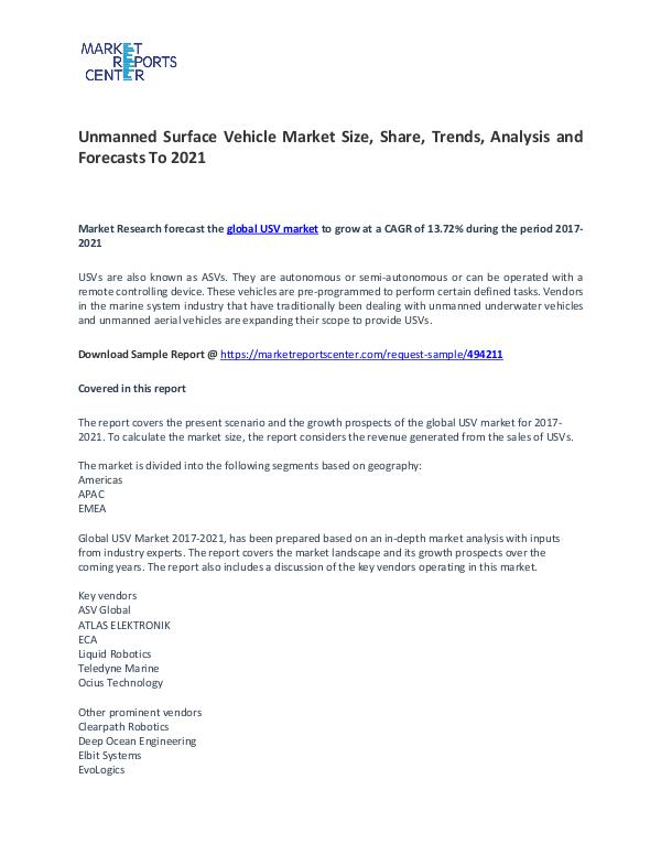 Unmanned Surface Vehicle Market Size, Share, Trends, Analysis Unmanned Surface Vehicle Market