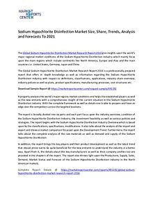 Sodium Hypochlorite Disinfection Market Size, Share, Trends To 2021