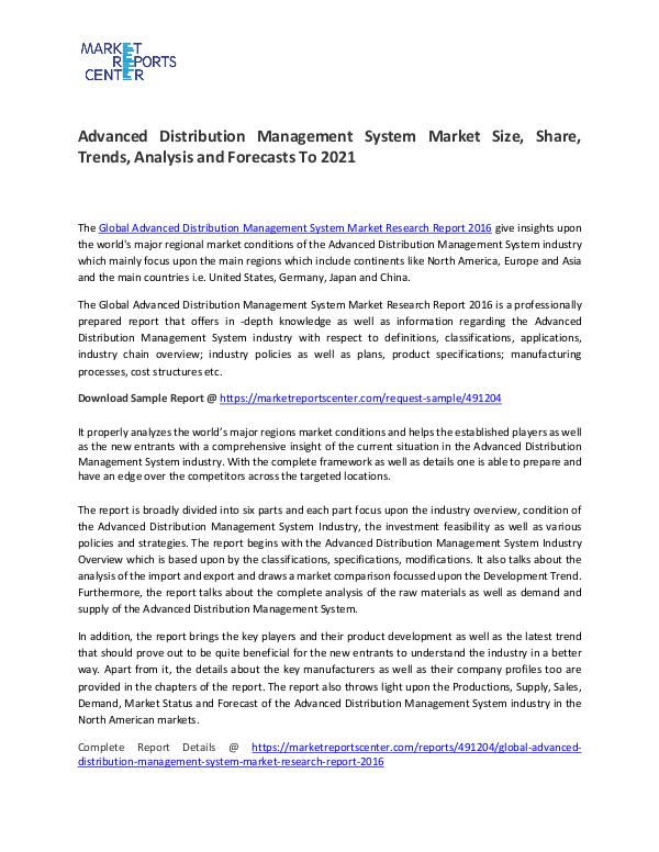 Advanced Distribution Management System Market Size, Share, Trends Advanced Distribution Management System Market