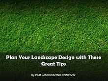 Plan Your Landscape Design with These Great Tips