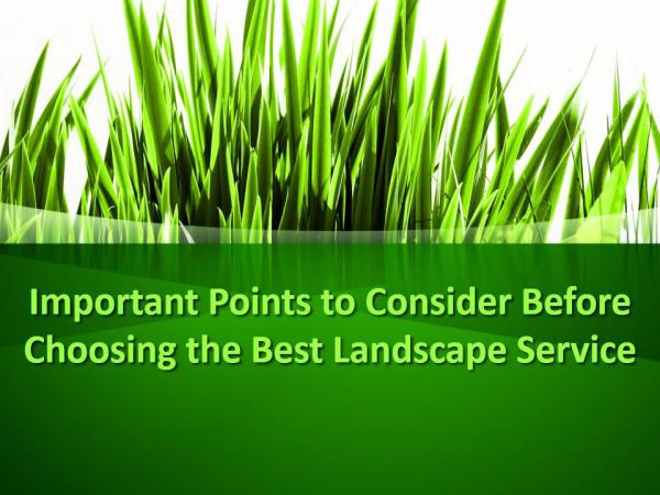 Points to Consider Before Choosing the Best Landscape Service Consider Before Choosing the Best Landscape Servic